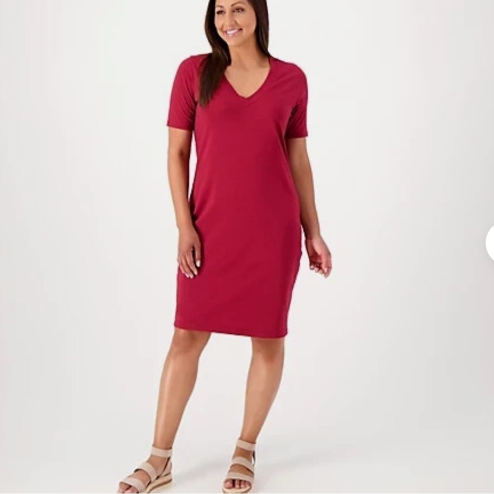 Form & Line by Universal Standard V-Neck Short Sleeve T-Shirt Dress Sz L